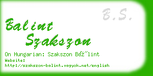 balint szakszon business card